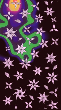 Çizim raster deseni. Çiçek arkaplan. Güzel kumaş deseni.