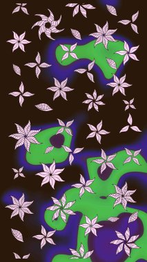 Karalama çiçeği. Renkli Bahar Teması eskiz kalıbı. Güzel kumaş deseni. Raster illüstrasyonu. Düz Çiçek Elementleri Tasarımı. Zentangle soyut çiçekleri.