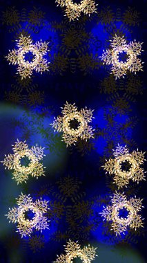 Güzel süs eşyası. Kar taneleri izole edildi. Kar tanesi süsü Raster illüstrasyonu. Siyah, mavi ve gri renkte kar tanesi süsü.