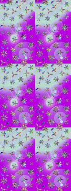 Küçük bir çiçekte eskiz deseni. Güzel kumaş deseni. Raster illüstrasyonu. Güzel çiçek arkaplanı..