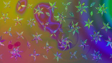 Raster resim. Güzel kumaş deseni. Doodle çiçekler ve dalları, otlar ve çiçekler. Elle çizilmiş.