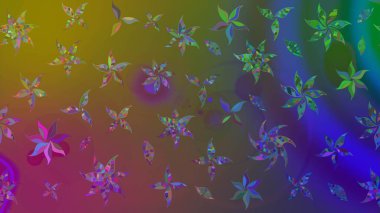 Asya tekstil tarzında. Kahverengi renkli çiçekler. Raster illüstrasyonu. Raster illüstrasyonu. Çiçek desenini çiz.