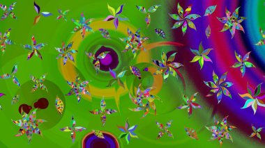 Sabıka fotoğraflarında, bebek kıyafetlerinde, duvar kâğıtlarında, paket kutularında falan kullanılabilir. Zarif, parlak ve yeşil çiçek desenli bir taslak. Raster..