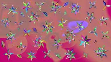 Vadinin pembe renkli çiçekleri. Raster çiçek desenleri çiziyor..