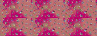 Güzel kumaş deseni. Pembe renklerde. Raster illüstrasyonu. Raster illüstrasyonunda çiçek deseni çizimi.