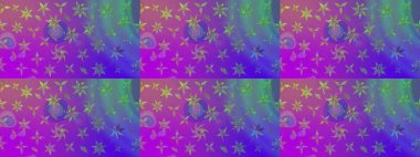 Mor renkli etnik çiçeklerle zarif bir eskiz şekli. Raster Çiçek İllüstrasyon Şirin Tekstil.