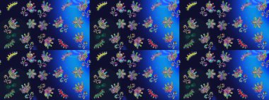 Düz Çiçek Elementleri Tasarımı. Raster. Renkli Bahar Teması çizim şablonu.