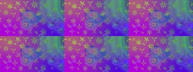 Çiçekli karalama şeklinde Raster çiçek deseni. Nazik, narin çiçek arkaplanı. Mor renkte çiçekler.