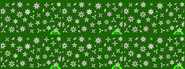 Çiçekli çizim şekli. Yeşil renkli çiçekler. Renkli Bahar Teması eskiz kalıbı. Düz Çiçek Elementleri Tasarımı.