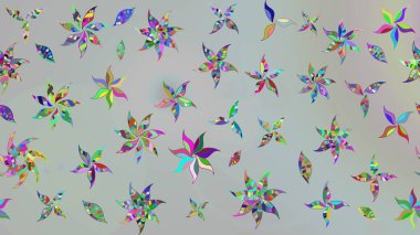 Çiçekli bahar çiçekleri. Moda baskıları için zarif bir şablon. Robot resim. Motley illüstrasyonu. Küçük çiçekte güzel bir desen. Küçük renkli çiçekler..