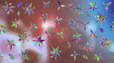 Egzotik çiçekler, kahverengi renklerde botanik, parlak, klasik bir doğa. Klasik tropikal doğal elementlerin suluboya seti. Raster illüstrasyonu.