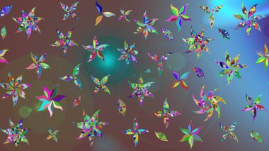 Kahverengi renkli bitkilerden oluşan parlak çiçekli çizim deseni.