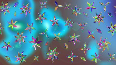 Çizgi çizimi kalıbı. Şirin çiçekler. Raster Moda kumaş deseni.