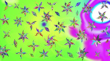 Çiçekli yeşil renkte bir çiçek deseni çiz. Suluboya tarzında yeşil renkte çiçekler.