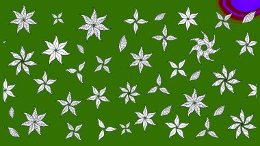 El çizimi. Yeşil renkli çiçekler. Çiçekli eskiz deseni. Suluboya çizimi.