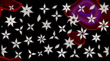 Düz Çiçek Elementleri Tasarımı. Siyah renkte zarif çiçek buketi suluboya. Renkli Bahar Teması eskiz kalıbı. Raster illüstrasyonu.