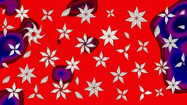 Kabile sanatı boho baskısı, klasik çiçek arkaplanı. Soyut etnik raster çizim kalıbı. Arkaplan dokusu, duvar kağıdı, kırmızı renkli çiçek teması.