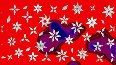 Kabile sanatı boho baskısı, klasik çiçek arkaplanı. Soyut etnik raster çizim kalıbı. Arkaplan dokusu, duvar kağıdı, kırmızı renkli çiçek teması.