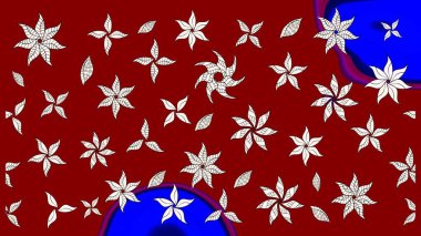 Raster illüstrasyonu. Kibarca, kırmızı renkte bahar çiçekleri. Raster çiçek desenli ve çiçekli..