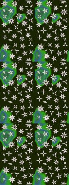 Çiçekli karalama şeklinde Raster çiçek deseni. Raster illüstrasyonu. Gri renkte bahar çiçekleri..