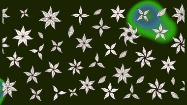 Gri renklerde bahar çiçekleri. Çiçekli karalama şeklinde Raster çiçek deseni. Raster illüstrasyonu.