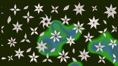 Çiçekli karalama şeklinde Raster çiçek deseni. Gri renkli çiçekler. Nazikçe, güzel çiçek arkaplanı..