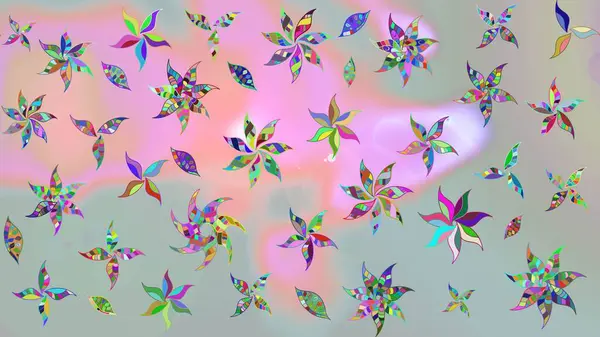 Motley illüstrasyonu. Küçük çiçekte güzel bir desen. Gri çiçekli bahar çiçekleri. Moda baskıları için zarif bir şablon. Küçük renkli çiçekler..