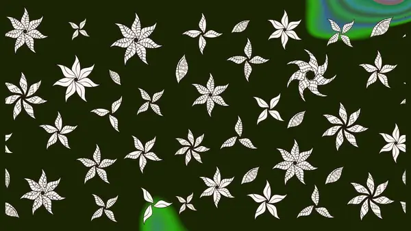 Renkli Bahar Teması eskiz kalıbı. Düz Çiçek Elementleri Tasarımı. Çiçek desenli eskiz, yaz çiçekleri. Gri renkli çiçekler.