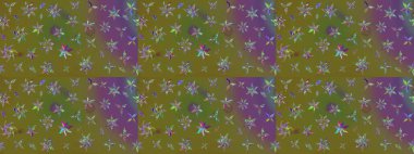 Kahverengi renkli çiçekler. Raster illüstrasyonu. Küçük çiçekte sevimli çiçek deseni var..