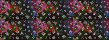 Şirin çiçek elementleri. Raster illüstrasyonu. Gri renkli çiçekler. Çizim.