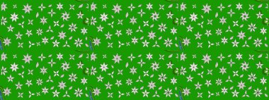 Yeşil renkte güzel çiçekler, suluboya desenli, duvar kağıdı, kart ya da kumaş için fayanslı eskizler. Raster..