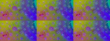 Mor renkli Asya tekstili. Raster illüstrasyonu. Suluboya çiçekli çiçek deseni.