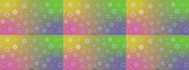 Çiçekli karalama şeklinde Raster çiçek deseni. Raster illüstrasyonu. Tarafsız renklerde yaz çiçekleri.