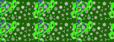 Küçük çiçekte güzel bir desen var. - Yeşil çiçekler. Çiçek arkaplan. Doğa. Çiçek kompozisyonu. Çiçek kolajı. Raster deseni.