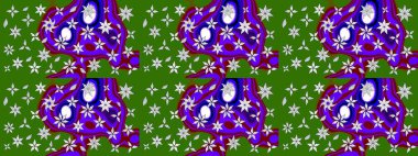 Çiçekli karalama şeklinde Raster çiçek deseni. Yeşil renkli çiçekler. Nazik, sevimli çiçek arkaplanı..