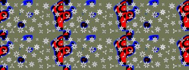 Çiçek desenli eskiz, yaz çiçekleri. Yeşil renkli çiçekler. Renkli Bahar Teması eskiz kalıbı. Düz Çiçek Elementleri Tasarımı.