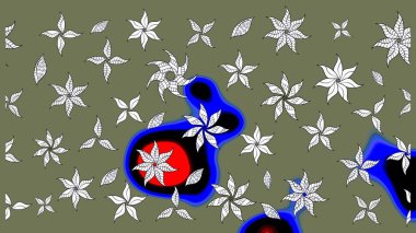Düz Çiçek Elementleri Tasarımı. Çiçek deseni. Raster güzel kumaş deseni çiziyor. Renkli Bahar Teması çizim şablonu.