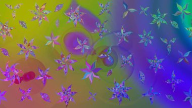 Raster illüstrasyonu. Çizim çiçek deseni duvar kâğıdı olarak kullanılabilir. Mor renkte çiçekler.