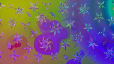 Mor renkli etnik çiçeklerle zarif bir eskiz şekli. Raster Çiçek İllüstrasyonu güzel tekstil..