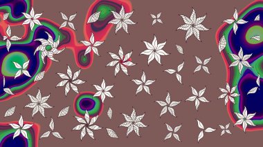 Kahverengi renkte çiçekli çiçek deseni. Suluboya tarzında kahverengi renkte çiçekler.