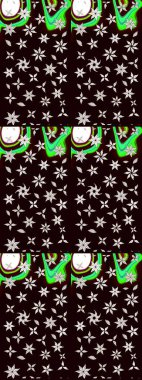 Çiçek desenli eskiz. Siyah renkli çiçekler. Tişört baskısı için çiçek boyama rasteriName.