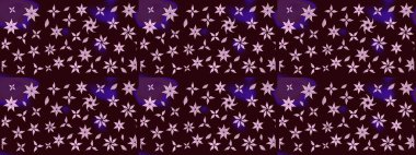 Tekrar eden çiçek arkaplanı, zarif kahverengi çiçek duvar kağıdı. Kahverengi renkler üzerine çiçek desenli çizimler, el yapımı papatyalar, papatyalar..