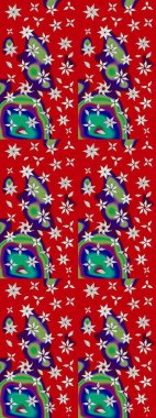 Raster suluboya çiçek deseni, narin çiçekler, kırmızı çiçekler, tebrik kartı şablonu. Güzel kumaş deseni.