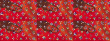 Doodle çiçekler ve dalları, otlar ve çiçekler. Elle çizilmiş. Raster resim. Güzel kumaş deseni.