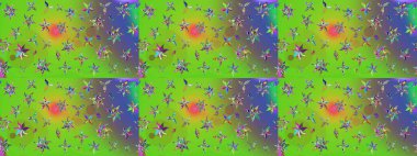 Raster güzel bir çiçek deseni çizmiş. Bahar mevsimi. Tatil havası. Nazik romantik baskı. Yeşil renkte çiçekler.