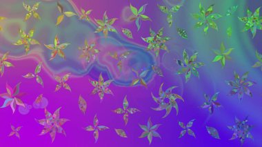 Mor renkler üzerine çiçek desenli çizim, el yapımı papatyalar, papatyalar. Tekrarlayan çiçek arkaplanı, zarif menekşe çiçek duvar kağıdı.