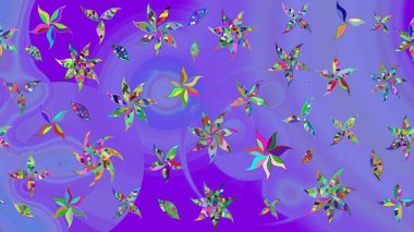 Raster illüstrasyonu. Tekstil veya kitap kapakları, imalat, duvar kağıtları, baskı, hediye paketi ve yapıştırma kitabı için çiçek eskizi geçmişi. Küçük ölçekli çiçeklerdeki basit sevimli desen.