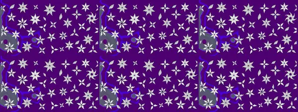 Çizim çiçek deseni duvar kâğıdı olarak kullanılabilir. Mor renkli çiçekler. Raster illüstrasyonu.