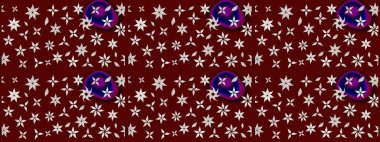 Şatafatlı bahar bahçesi dokusu. Kırmızı renkte çiçek çizimi. Çiçek deseni. Raster illüstrasyonu. Kırmızı renkte çiçekler.