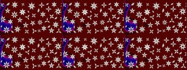 Tekrar eden çiçek arkaplanı, zarif kırmızı çiçek duvar kağıdı. Kırmızı renkler üzerine çiçek desenli çizimler, el yapımı papatyalar, papatyalar..